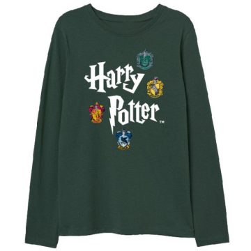 Harry Potter gyerek hosszú ujjú póló zöld 5év