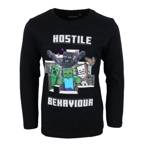 Minecraft gyerek hosszú ujjú póló fekete 12év 