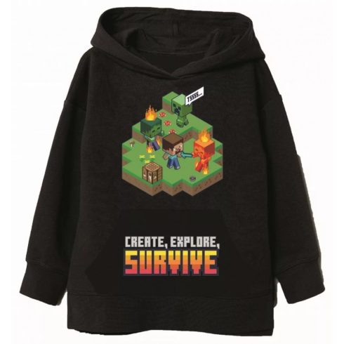Minecraft gyerek pulóver fekete 12év