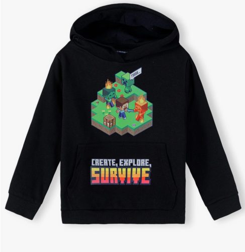 Minecraft gyerek pulóver fekete 12év