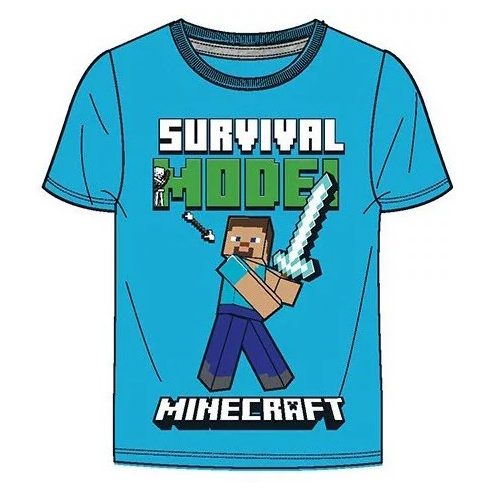 Minecraft gyerek rövid póló survival 6év 