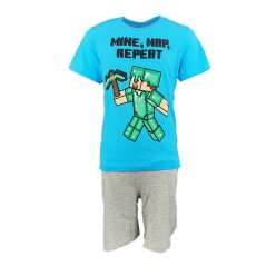   Minecraft Mine Nap Repeat gyerek rövid pizsama 12 év / 152 cm