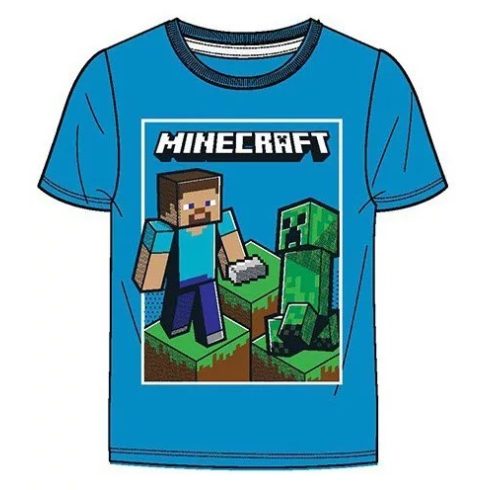 Minecraft gyerek rövid póló kék 12év 