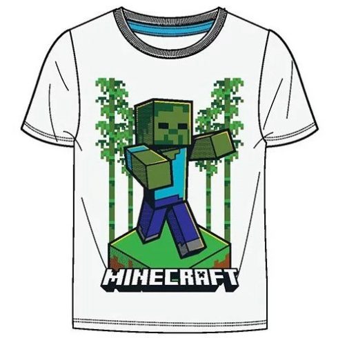 Minecraft gyerek rövid póló fehér 6év 