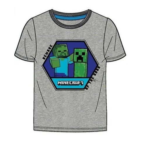 Minecraft gyerek rövid póló felső grey 10év