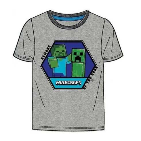 Minecraft gyerek rövid póló felső grey 6év