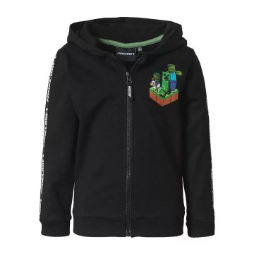 Minecraft gyerek pulóver kapucnis fekete 6év