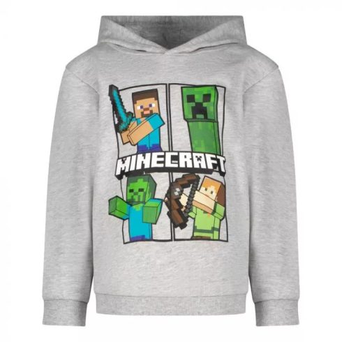 Minecraft gyerek pulóver kapucnis szürke 6év