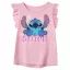 Disney Lilo és Stitch, A csillagkutya Tiny Smile Light Pink gyerek rövid póló, felső 3 év / 98 cm