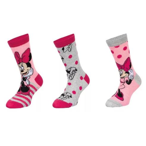 Disney Minnie gyerek zokni szürke/pink 3 db-os 27/30