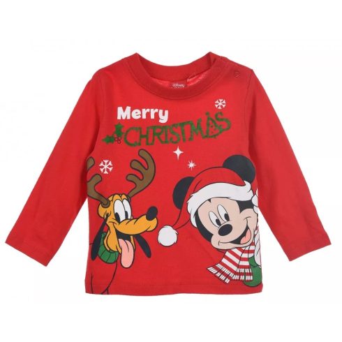 Disney Mickey karácsony baba póló felső piros 12 hó