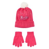 Barbie Pink dječji set kapa i rukavice s šljokicama 52 cm