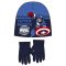 Osvetnici Captain America Blue dječja kapa + rukavice set 52 cm