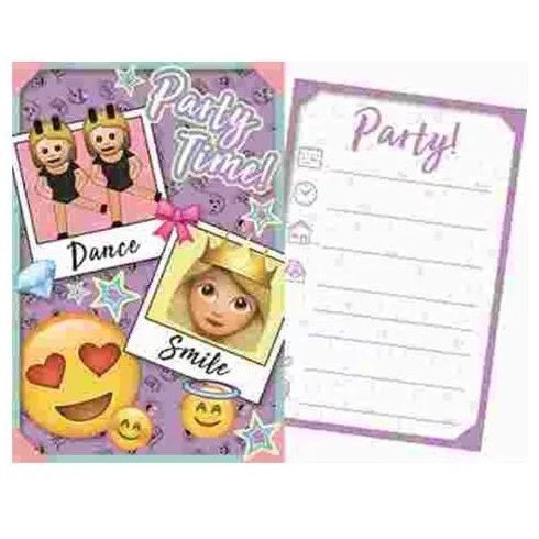 Emoji party meghívó lila