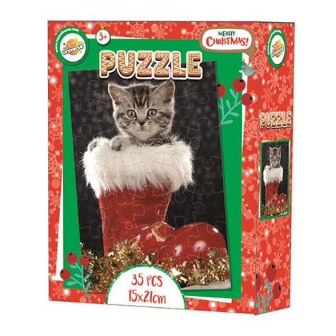 Karácsony cica puzzle 35 db-os