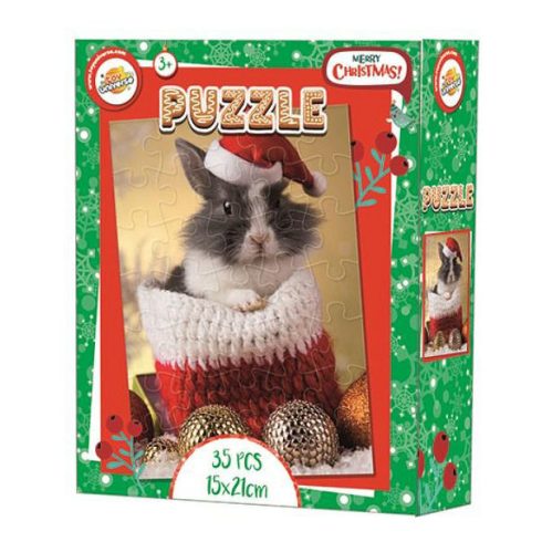 Karácsony nyuszi puzzle 35 db-os