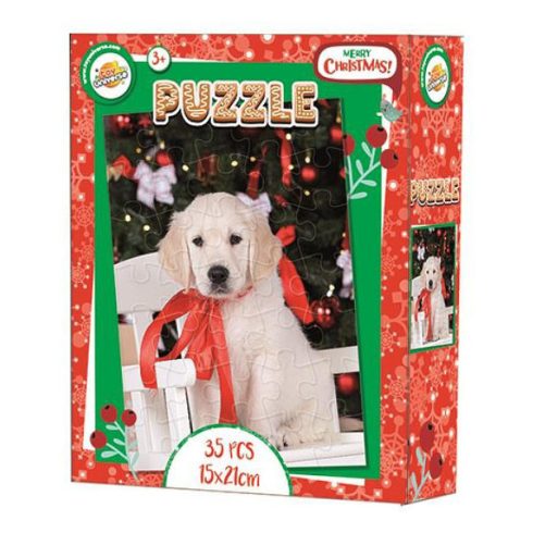 Karácsony labrador puzzle 35 db-os