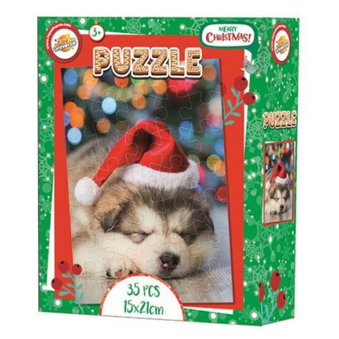 Karácsony husky puzzle 35 db-os