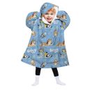 Bluey Seaside plišani polarni pokrivač s otvaranjem, pončo za uzrast 3-6 godina