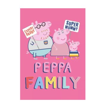 Peppa malac polár takaró family pink 100x140cm