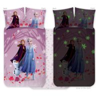   Disney Snježno kraljevstvo Purple dječja posteljina koja svijetli u mraku, vrtićka, 100x135cm, 40x60cm