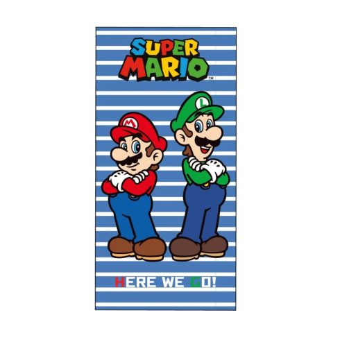 Super Mario törölköző fürdőlepedő csíkos 70x140cm