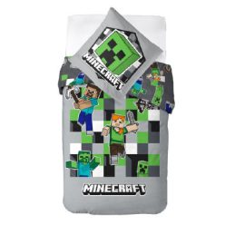 Minecraft Grey ágyneműhuzat 135×200cm, 80×80 cm