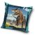 Dinoszaurusz párna, díszpárna 40x40 cm kék