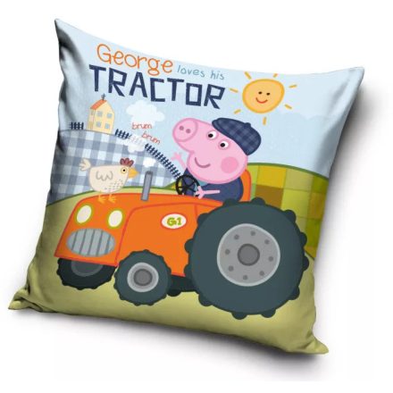 Peppa malac párnahuzat tractor 40x40cm (velúr)