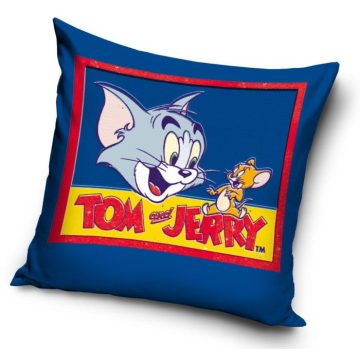 Tom és Jerry párna, díszpárna 40x40 cm kék
