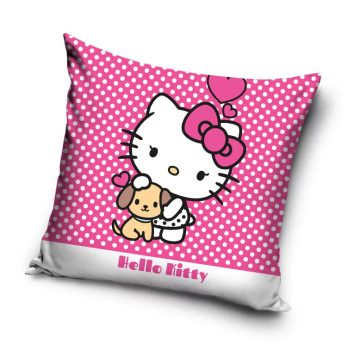 Hello Kitty párnahuzat dots 40x40cm (velúr)