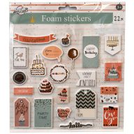 Šareno Party Time spužvasta naljepnica, set od 22 komada