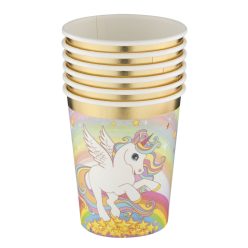 Unikornis Rainbow papír pohár 6 db-os 250 ml