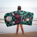 Demon Slayer Green ručnik za plažu, ručnik za plažu 70x140 cm (brzo sušenje)
