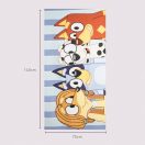 Bluey Happy Moments ručnik za kupanje, plažni ručnik 70x140cm (Brzo Sušenje)