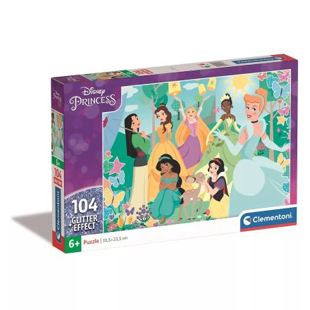 Disney Hercegnők puzzle glitter 104 db-os (Garden)