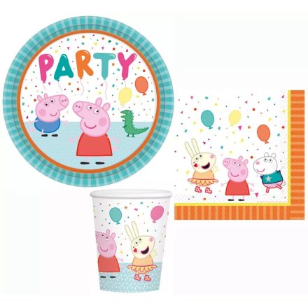 Peppa malac party szett 23 cm-es tányérral 32 db-os