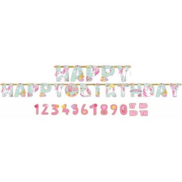 Unikornis Happy Birthday felirat 320cm