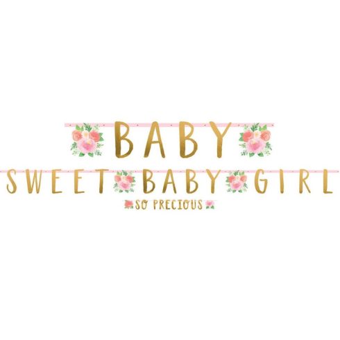 Floral Baby Sweet Baby Girl papír felirat 2 részes