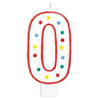  Šareno Spot Točkasta svijeća za tortu, svijeća u obliku broja 0