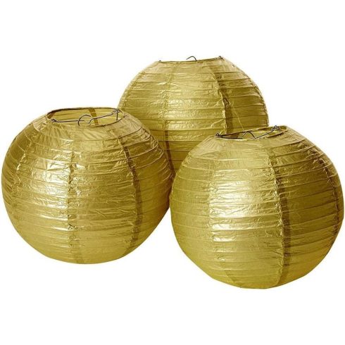 Gold, Arany lampion 3 db-os szett 24 cm