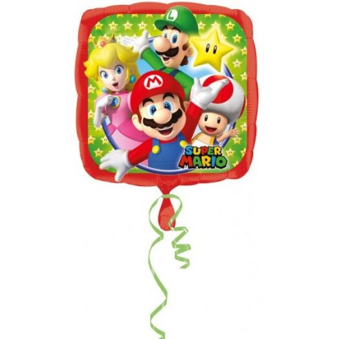 Super Mario fólia lufi 43 cm színes
