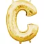 Slovo Gold Zlatni mini slovo C folijski balon 33 cm