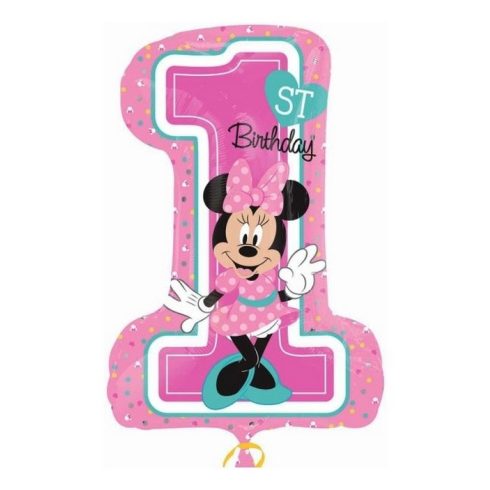 Disney Minnie első születésnap fólia lufi 71cm 