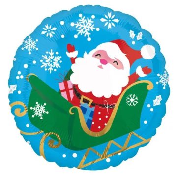 Santa Claus, Télapó fólia lufi 43 cm kék