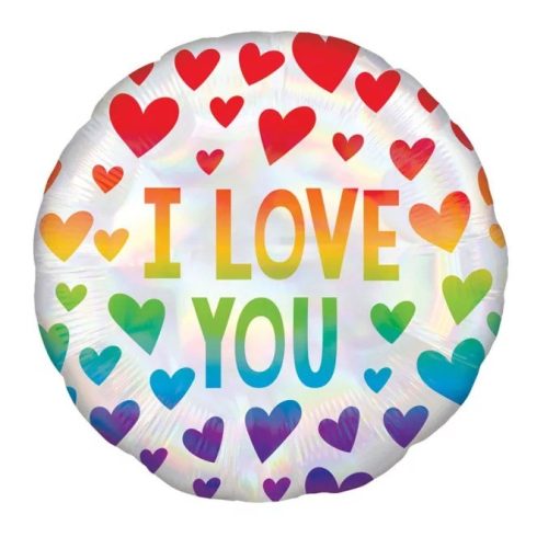 I love You Rainbow szeretlek fólia lufi 43cm