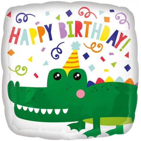 Happy Birthday fólia lufi krokodil 43cm