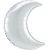 White szatén hold fólia lufi 43cm