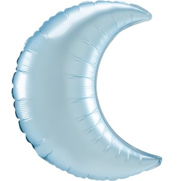 Pastel Blue szatén hold fólia lufi 66cm