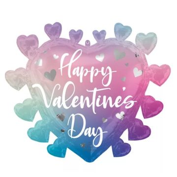 Happy Valentine's Day ombre fólia lufi 68cm